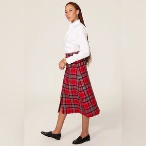 Kate Spade Red Plaid A-Line Skirt